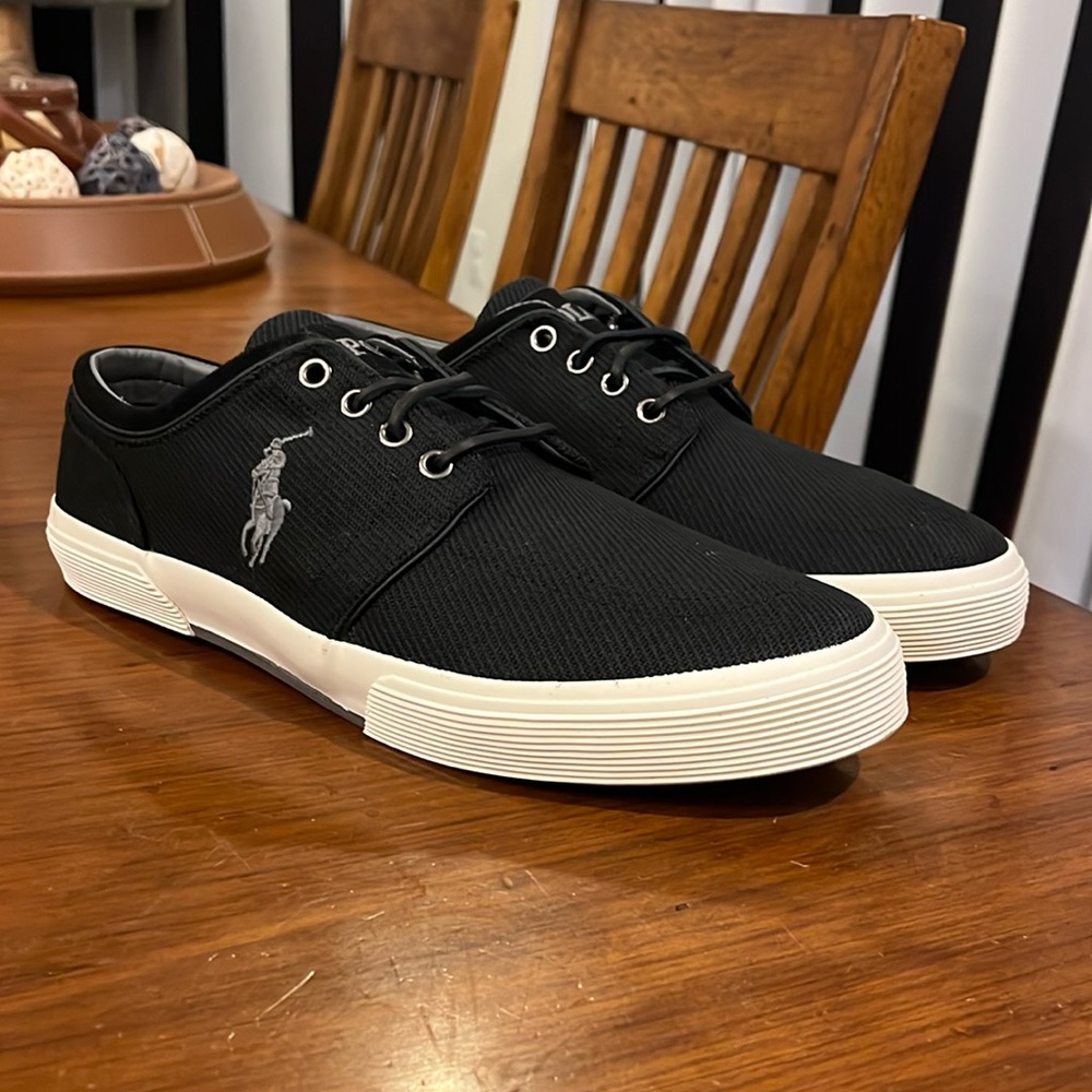 Polo Ralph Lauren Faxon Low Boat Deck shoes sneakers black Twill Men’s Size 12